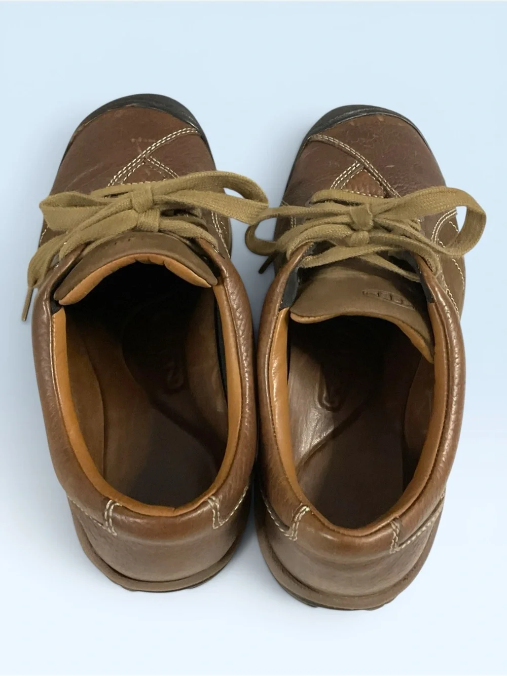 Keen Brown Leather Lace-Up Presidio Sneakers Women's Size 8